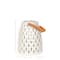 Hello Honey® 8" White & Brown Stoneware Rechargeable LED Solar Powered Waterproof Lantern